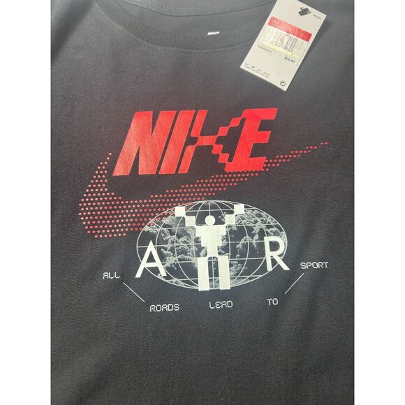 Nike Air T-Shirt Men's Size Large Black Graphic Logo Print Short Sleeve NEW - Picture 5 of 8